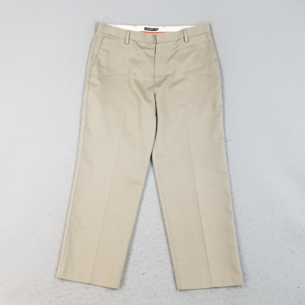 Dockers Pants Mens 36x30 Tan D3 Classic Fit 100% Cotton Chino Khakis Flat Front